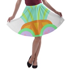 Tropical Fruit T- Shirt Pineapple At Sea T- Shirt A-line Skater Skirt