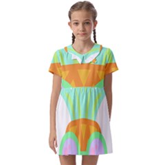 Tropical Fruit T- Shirt Pineapple At Sea T- Shirt Kids  Asymmetric Collar Dress