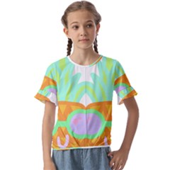 Tropical Fruit T- Shirt Pineapple At Sea T- Shirt Kids  Cuff Sleeve Scrunch Bottom Tee