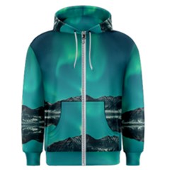 Blue And Green Sky And Mountain Men s Zipper Hoodie by Jancukart
