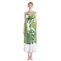 Tropical Jungle Leaf T- Shirt J U N G L E T R O P I C A L P A T T E R N T- Shirt Button Up Chiffon Maxi Dress by maxcute