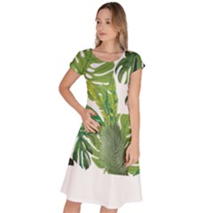 Tropical Jungle Leaf T- Shirt J U N G L E T R O P I C A L P A T T E R N T- Shirt Classic Short Sleeve Dress by maxcute