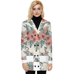 Tropical T- Shirt Tropical Attractive Floral T- Shirt Button Up Hooded Coat 
