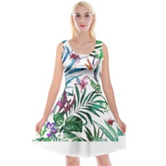 Tropical T- Shirt Tropical Bloom Wool Flowers T- Shirt Reversible Velvet Sleeveless Dress