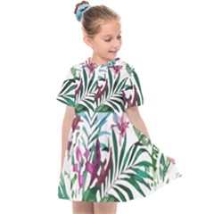 Tropical T- Shirt Tropical Bloom Wool Flowers T- Shirt Kids  Sailor Dress