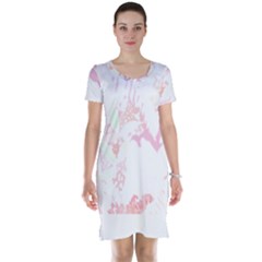 Tropical T- Shirt Tropical Bright Shrimp Flower T- Shirt Short Sleeve Nightdress