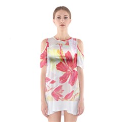 Tropical T- Shirt Tropical Creative Hawaiian T- Shirt Shoulder Cutout One Piece Dress