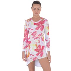 Tropical T- Shirt Tropical Creative Hawaiian T- Shirt Asymmetric Cut-Out Shift Dress