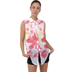 Tropical T- Shirt Tropical Creative Hawaiian T- Shirt Sleeveless Chiffon Button Shirt