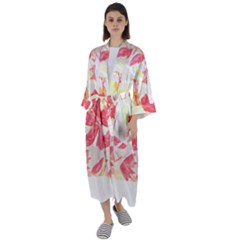 Tropical T- Shirt Tropical Creative Hawaiian T- Shirt Maxi Satin Kimono