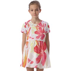 Tropical T- Shirt Tropical Creative Hawaiian T- Shirt Kids  Short Sleeve Pinafore Style Dress