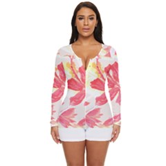 Tropical T- Shirt Tropical Creative Hawaiian T- Shirt Long Sleeve Boyleg Swimsuit