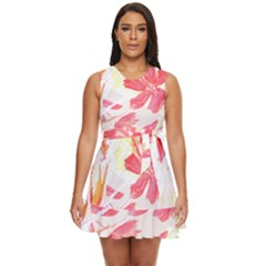 Tropical T- Shirt Tropical Creative Hawaiian T- Shirt Waist Tie Tier Mini Chiffon Dress