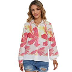 Tropical T- Shirt Tropical Creative Hawaiian T- Shirt Women s Long Sleeve Button Down Shirt