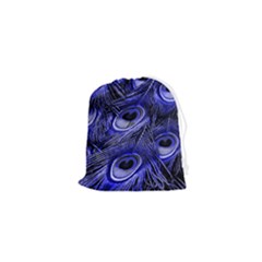 Purple Peacock Feather Drawstring Pouch (xs) by Jancukart