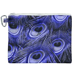 Purple Peacock Feather Canvas Cosmetic Bag (xxl)