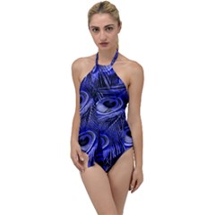 Purple Peacock Feather Go With The Flow One Piece Swimsuit