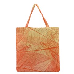 Orange Leaves Colorful Transparent Texture Of Natural Background Grocery Tote Bag by Jancukart