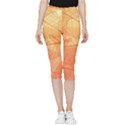 Orange Leaves Colorful Transparent Texture Of Natural Background Inside Out Lightweight Velour Capri Leggings  View3