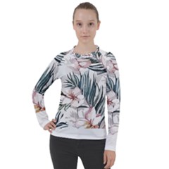 Tropical T- Shirt Tropical Garden Sheet T- Shirt Women s Pique Long Sleeve Tee