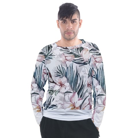 Tropical T- Shirt Tropical Garden Sheet T- Shirt Men s Long Sleeve Raglan Tee by maxcute