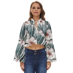 Tropical T- Shirt Tropical Garden Sheet T- Shirt Boho Long Bell Sleeve Top by maxcute