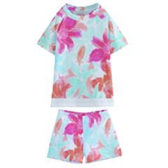 Tropical T- Shirt Tropical Gorgeous Floristic T- Shirt Kids  Swim Tee And Shorts Set by maxcute