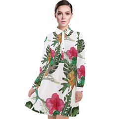 Tropical T- Shirt Tropical Graceful Anomaliflor T- Shirt Long Sleeve Chiffon Shirt Dress by maxcute