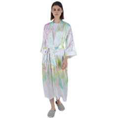 Tropical T- Shirt Tropical Graceful Blossoming T- Shirt Maxi Satin Kimono by maxcute