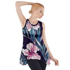 Tropical T- Shirt Tropical Graceful Flower T- Shirt Side Drop Tank Tunic by maxcute