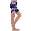 Tropical T- Shirt Tropical Graceful Flower T- Shirt Kids  Lightweight Velour Capri Yoga Leggings View3