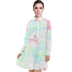 Tropical T- Shirt Tropical Graceful Forestry T- Shirt Long Sleeve Chiffon Shirt Dress