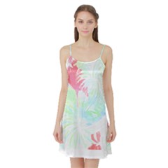 Tropical T- Shirt Tropical Graceful Forestry T- Shirt Satin Night Slip by maxcute