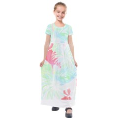 Tropical T- Shirt Tropical Graceful Forestry T- Shirt Kids  Short Sleeve Maxi Dress by maxcute