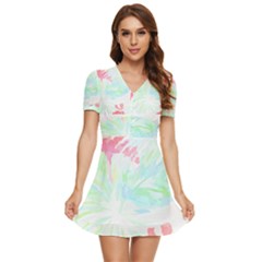 Tropical T- Shirt Tropical Graceful Forestry T- Shirt V-neck High Waist Chiffon Mini Dress by maxcute