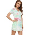 Tropical T- Shirt Tropical Graceful Forestry T- Shirt V-Neck High Waist Chiffon Mini Dress View3