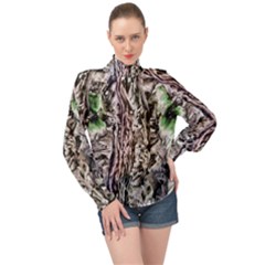 Tobias High Neck Long Sleeve Chiffon Top by MRNStudios