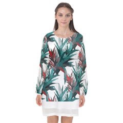 Tropical T- Shirt Tropical Modern Watercraft T- Shirt Long Sleeve Chiffon Shift Dress  by maxcute