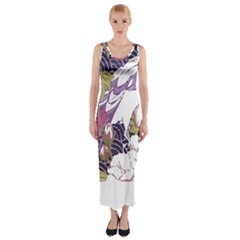 Tropical T- Shirt Tropical Pattern Floriculture T- Shirt Fitted Maxi Dress