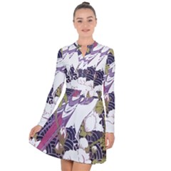 Tropical T- Shirt Tropical Pattern Floriculture T- Shirt Long Sleeve Panel Dress