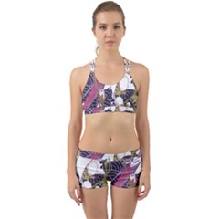 Tropical T- Shirt Tropical Pattern Floriculture T- Shirt Back Web Gym Set