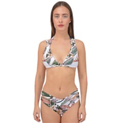 Tropical T- Shirt Tropical Pattern Quiniflore T- Shirt Double Strap Halter Bikini Set by maxcute