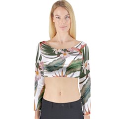 Tropical T- Shirt Tropical Pattern Quiniflore T- Shirt Long Sleeve Crop Top by maxcute