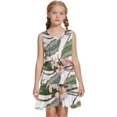 Tropical T- Shirt Tropical Pattern Quiniflore T- Shirt Kids  Sleeveless Tiered Mini Dress by maxcute