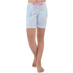 Tropical T- Shirt Tropical Trend Flower De Lis T- Shirt Kids  Lightweight Velour Capri Yoga Leggings by maxcute