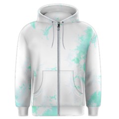 Turquoise T- Shirt Blue And Turquoise Marble Splash Abstract Artwork T- Shirt Men s Zipper Hoodie by maxcute