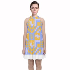 Ukraine T- Shirt Ukraine Pattern Velvet Halter Neckline Dress 
