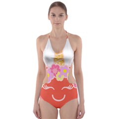 Unicorn T- Shirt Cute Unicorn Heart Valentines Day Design T- Shirt Cut-out One Piece Swimsuit by maxcute