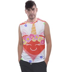 Unicorn T- Shirt Cute Unicorn Heart Valentines Day Design T- Shirt Men s Regular Tank Top by maxcute