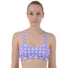 Vintage Pattern T- Shirt Very Peri Vintage 1960 Geo Op Art, Retro 60s And 70s Violet Pattern Line Them Up Sports Bra by maxcute